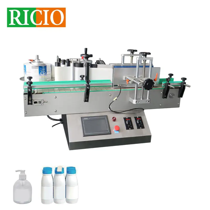 Máquina etiquetadora automática horizontal de botellas pequeñas