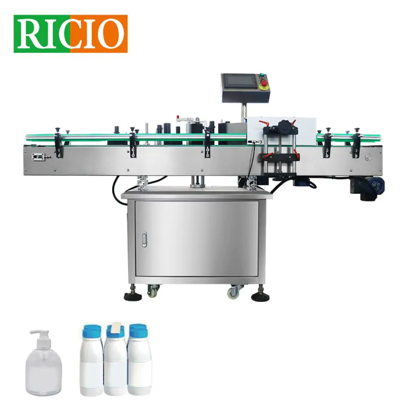 Máquina etiquetadora automática de botellas redondas